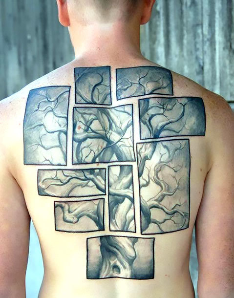 Full Back Tree Tattoo for Guys Tattoo Idea