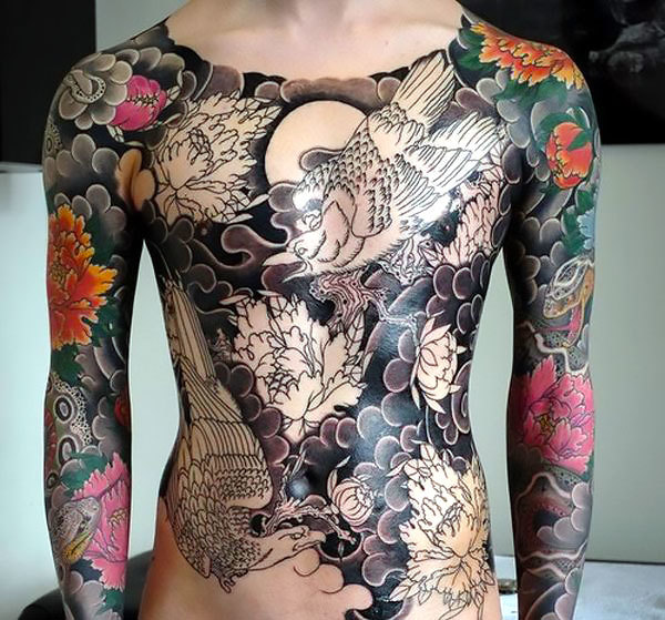 Full Body Color Oriental Tattoo Idea