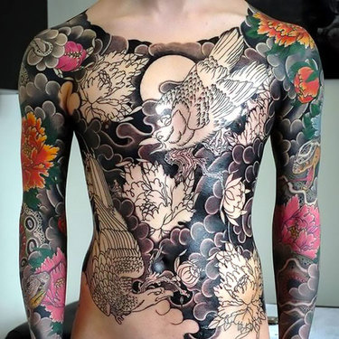 Full Body Color Oriental Tattoo