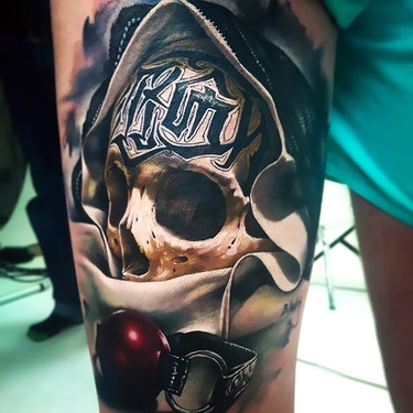 Amazing Grim Reaper Skull Tattoo