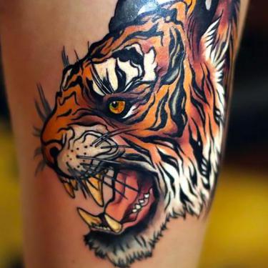 Amazing Tiger Face Tattoo