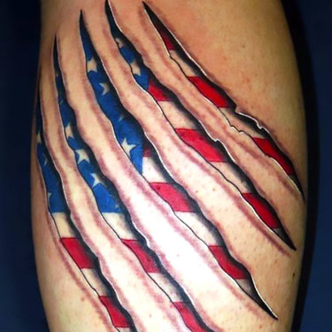 American Flag Scar Tattoo