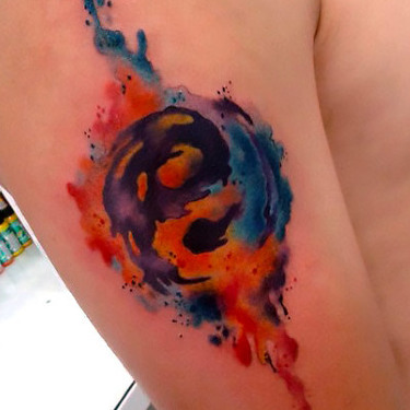 Colorful Yin Yang Tattoo