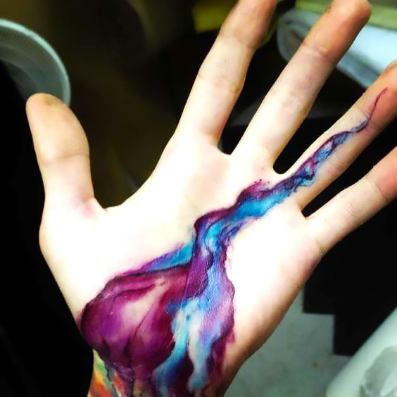 Creative Palm Tattoo for Artist Tattoo Idea