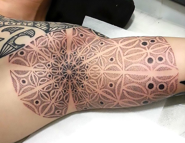 Dotwork Armpit Mandala Tattoo Idea