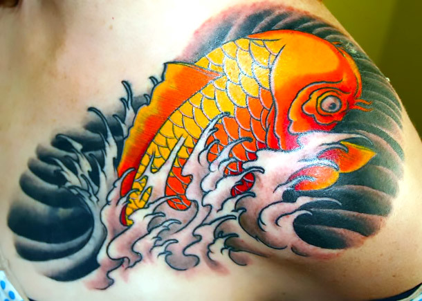 Orange Koi Fish Tattoo Idea