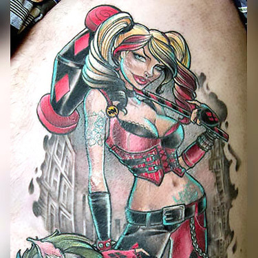 Pin Up Harley Quinn Tattoo
