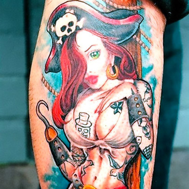 Pinup Pirate Girl Tattoo