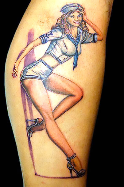 Pin Up Sailor Girl Tattoo Idea