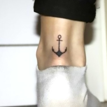 Small Anchor on Heel Tattoo