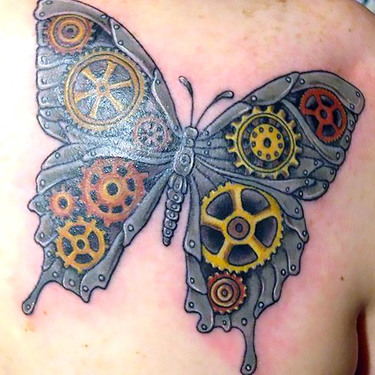 Steampunk Butterfly Tattoo