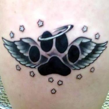 Angel Puppy Paw Print Tattoo