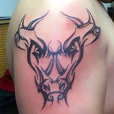 Angry Bull Head Tattoo