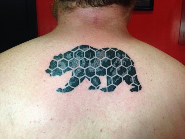 Hexagon Bear Tattoo Idea
