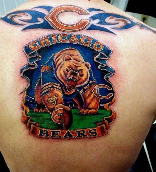 Chicago Bears on The Back Tattoo Idea