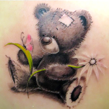 Sitting Teddy Bear Tattoo