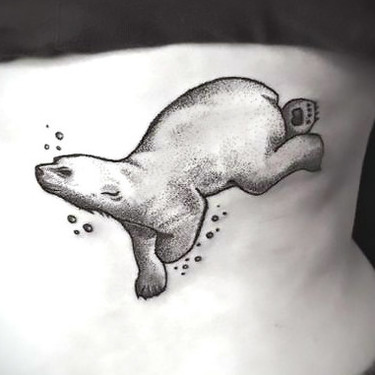 Swimming Polar Bear Tattoo