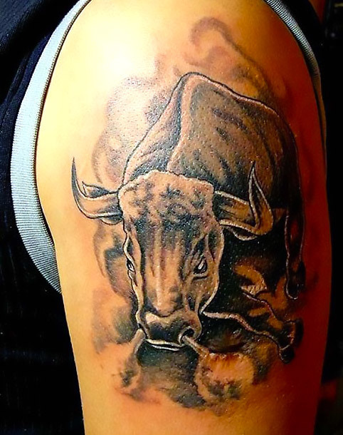 Cool Raging Bull Tattoo Idea