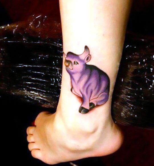 Cute Little Bull Tattoo Idea