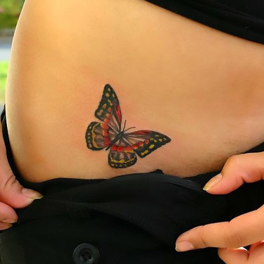 A Butterfly on Hip Tattoo