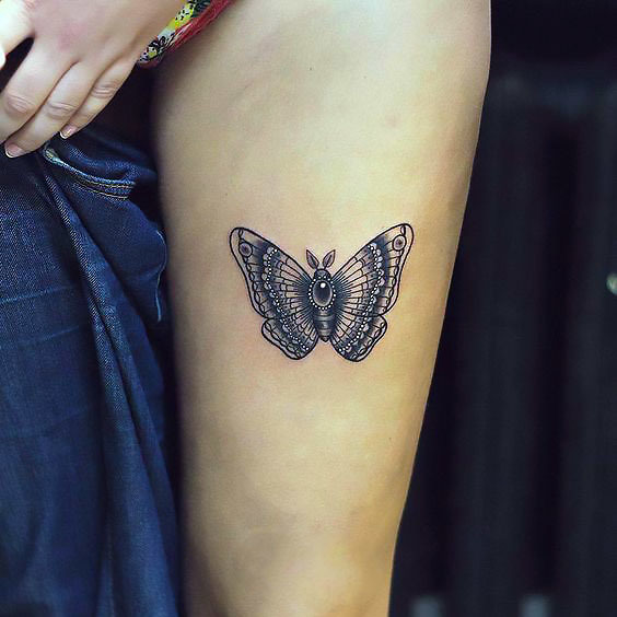 Butterfly on Leg Tattoo Idea