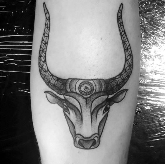 Little Bull Head Tattoo Idea