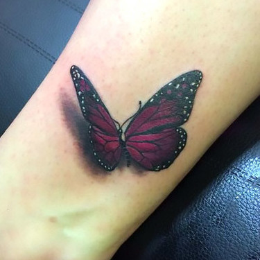 Cool Butterfly on Ankle Tattoo