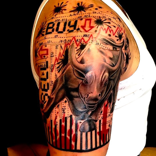 Trash Bull Tattoo Idea