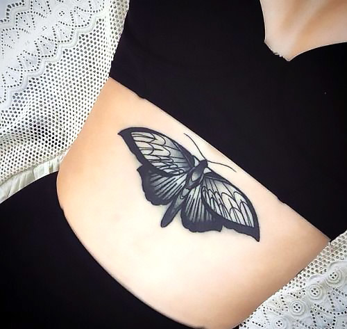 Black Butterfly Tattoo Idea