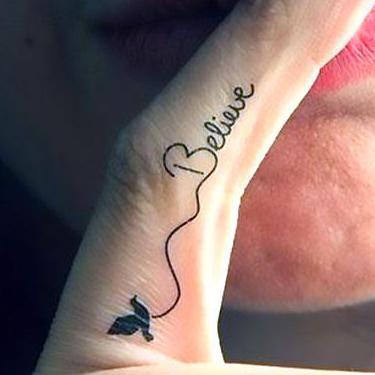 Believe on Finger Tattoo