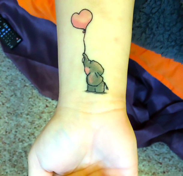 Cute Baby Elephant Tattoo Idea