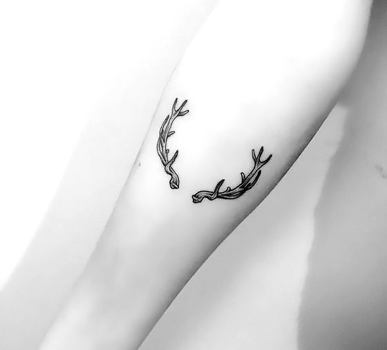 Deer Horns Tattoo Idea