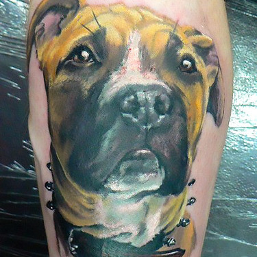 Nice Dog Memorial Tattoo