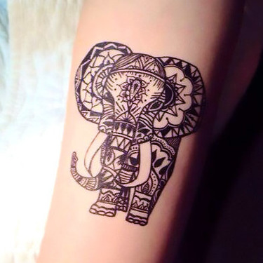 Mehndi Elephant Temporary Tattoo  EasyTatt