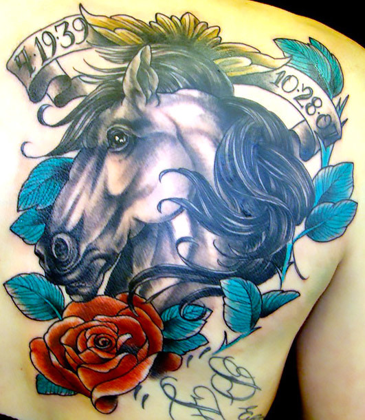 Cool Horse Head Tattoo Idea