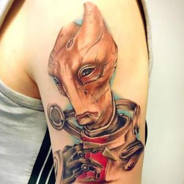 Best Alien on Arm Tattoo