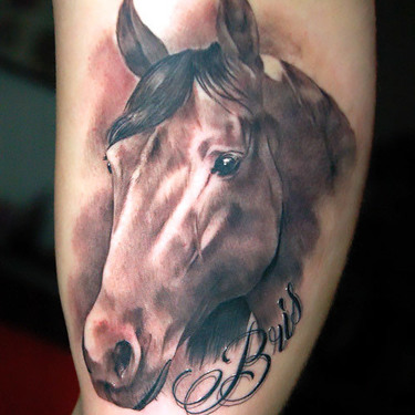 Horse Head Memorial Tattoo