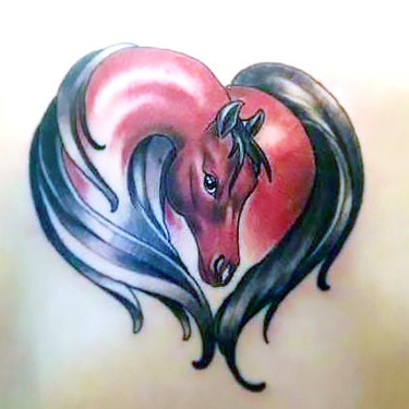 Horse Heart Colorful Tattoo