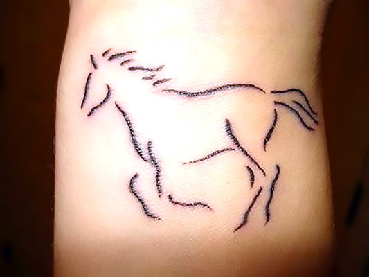 Horse Outline Tattoo Idea