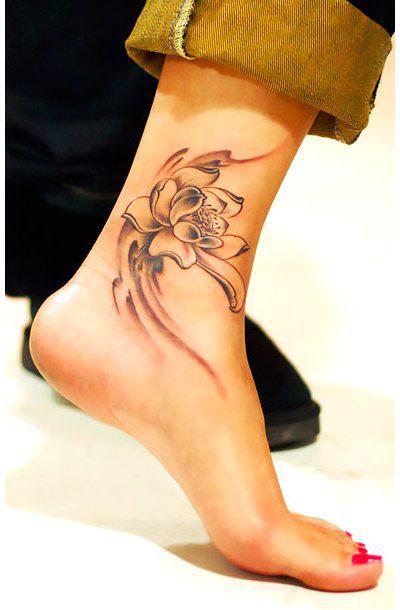 Best Ankle Flower Tattoo Idea