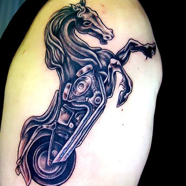 Biker Motorcycle Horse Tattoo