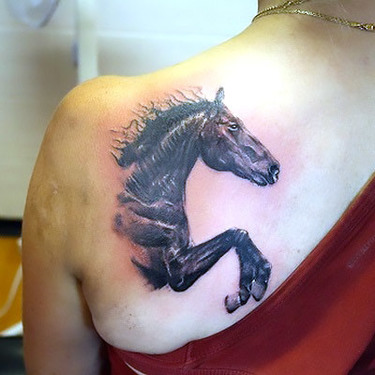 Jumping Wild Horse Tattoo