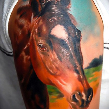 Realistic Horse Tattoo