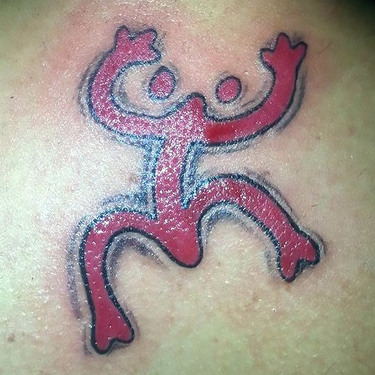 Red Taino Frog Tattoo