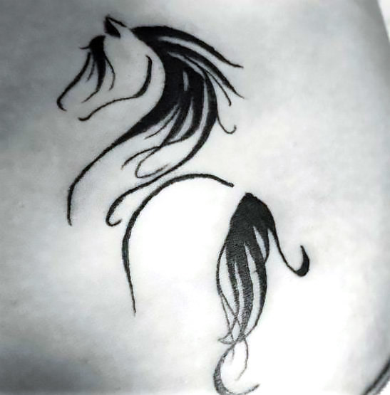 Simple Dark Horse Tattoo Idea