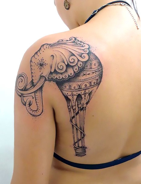 Strange Salvador Dali Elephant Tattoo Idea