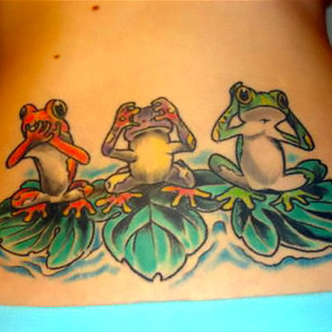 Don't See Don't Hear Don't Speak Frogs  Tattoo