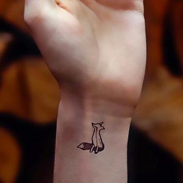 Tiny Wrist Fox Tattoo