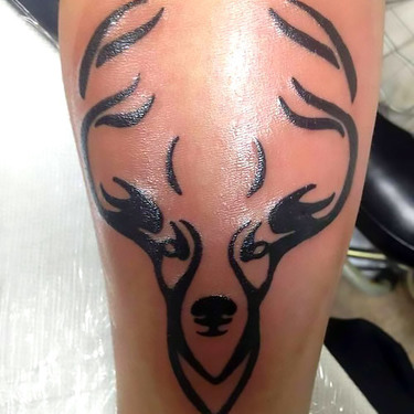 Tribal Deer Head Tattoo