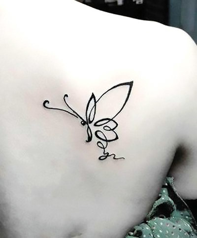Pretty Small Outline Butterfly Tattoo Idea